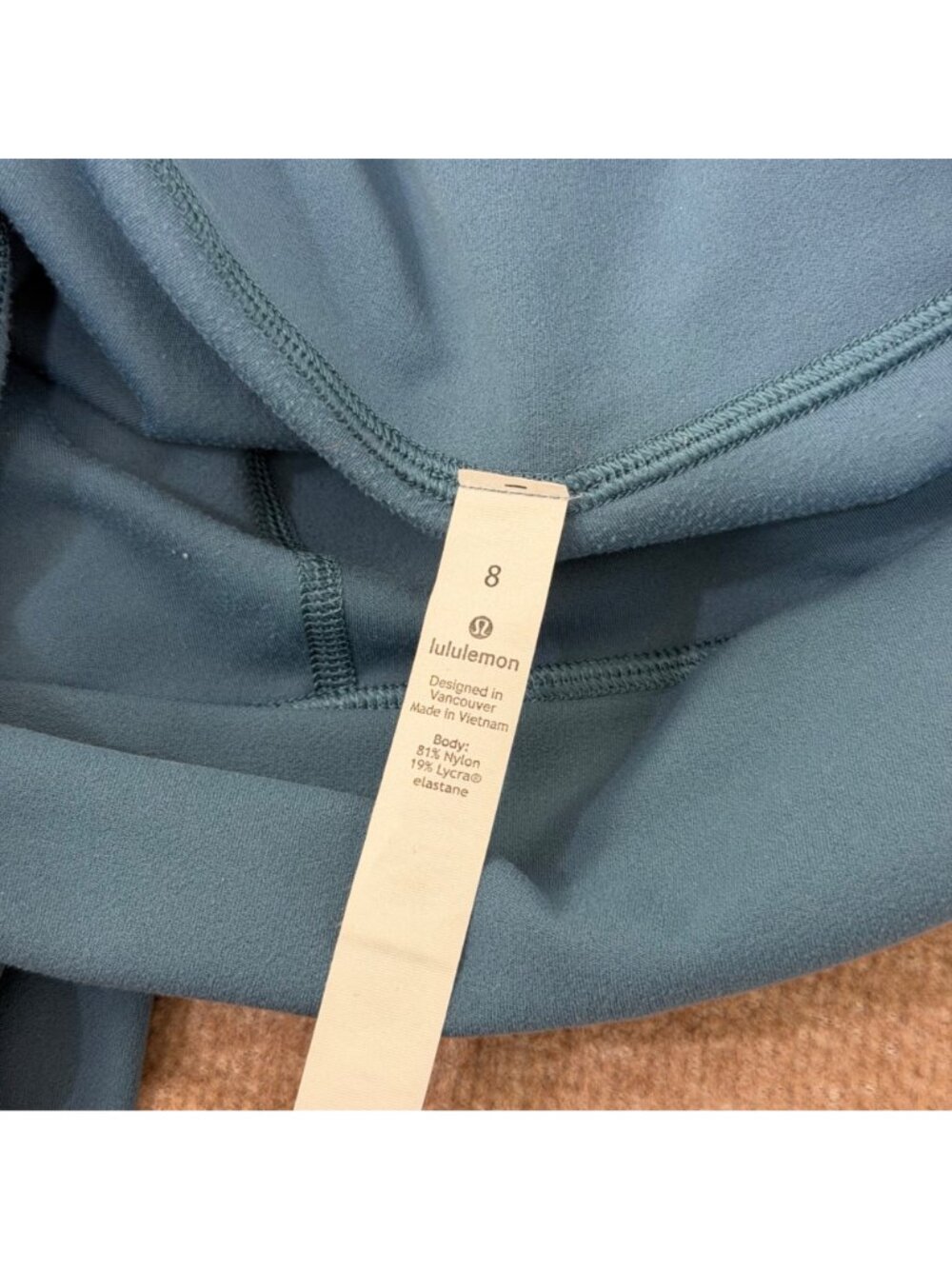 Lululemon Teal Blue High-Waisted Full-Length Leggings Size 8 Elastic Waistband - Picture 4 of 14